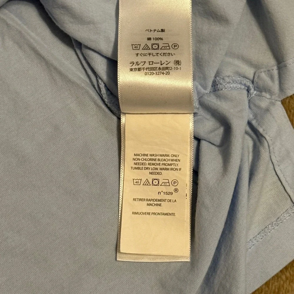 Polo Ralph Lauren Mens Classic Fit Pocket Polo Shirt Light Blue Large Cotton